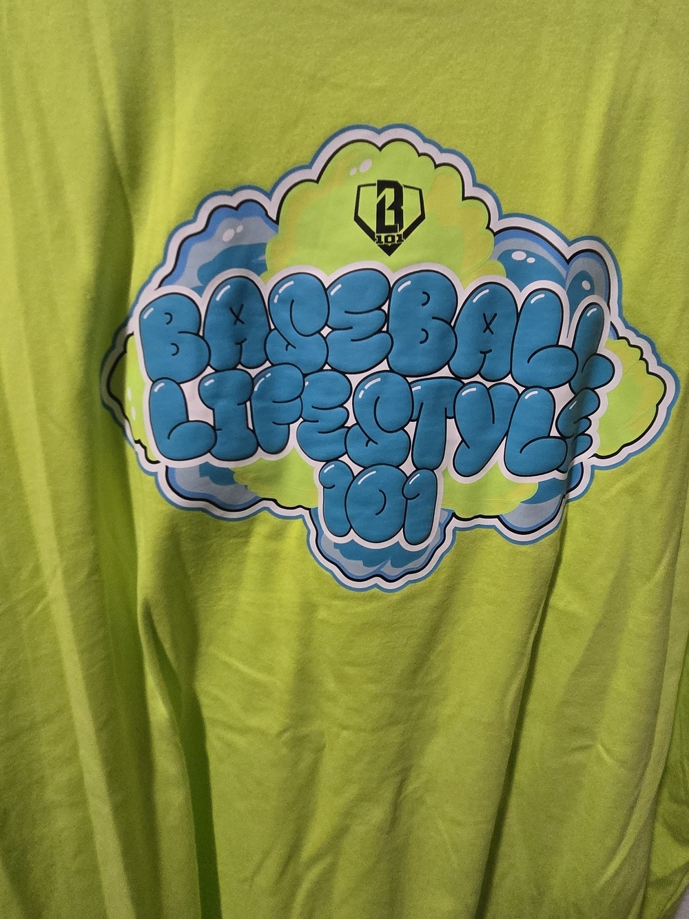 Baseball Lifestyle 101 Kids Graphic Tee - Neon Lime
